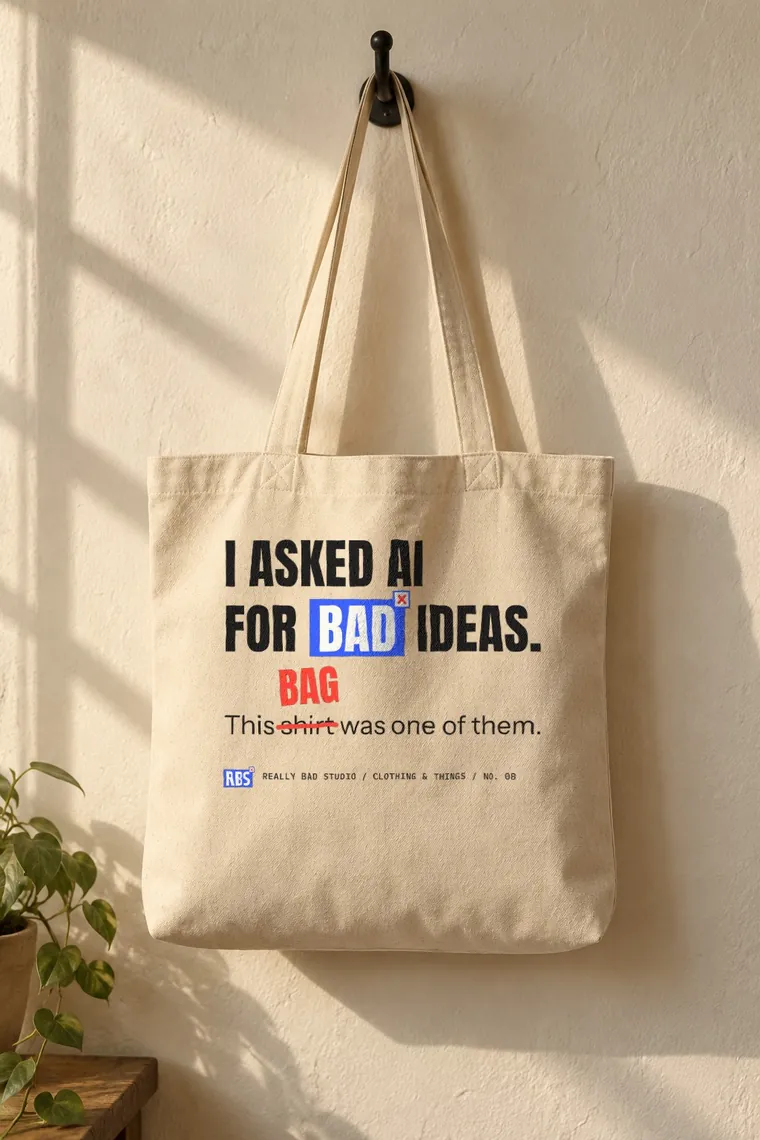 The canvas tote with shirt corrected to bag.